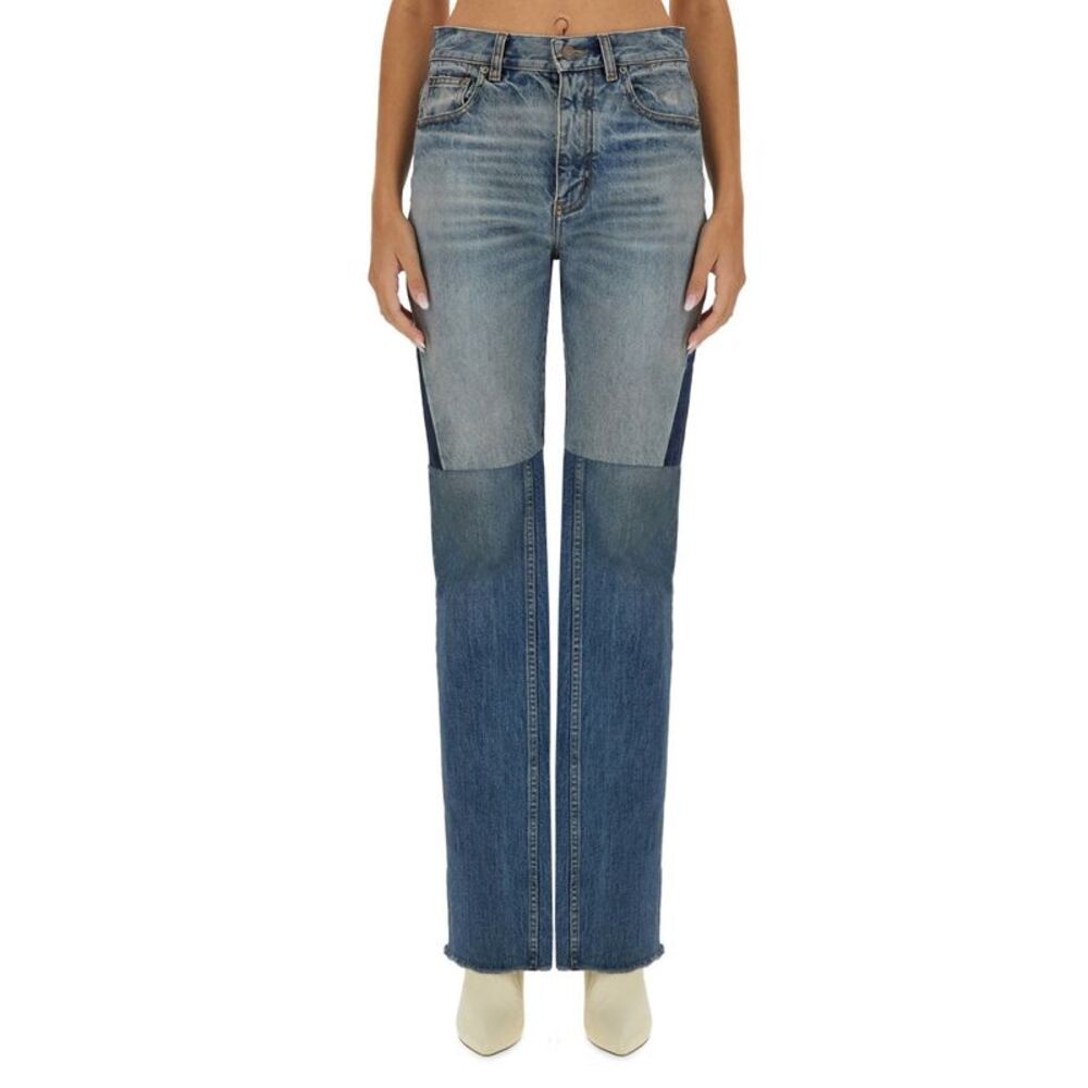 Chloe' Women Jeans In Denim Patchwork